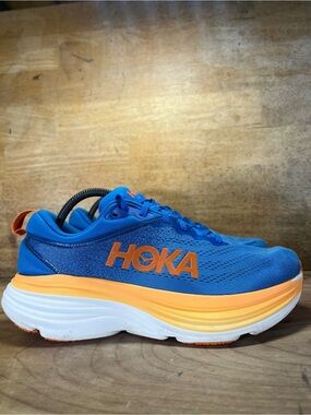 Hoka One One Bondi 8 REFLECTIVE Mens Size 9 Wide Running Shoes Sneakers Blue